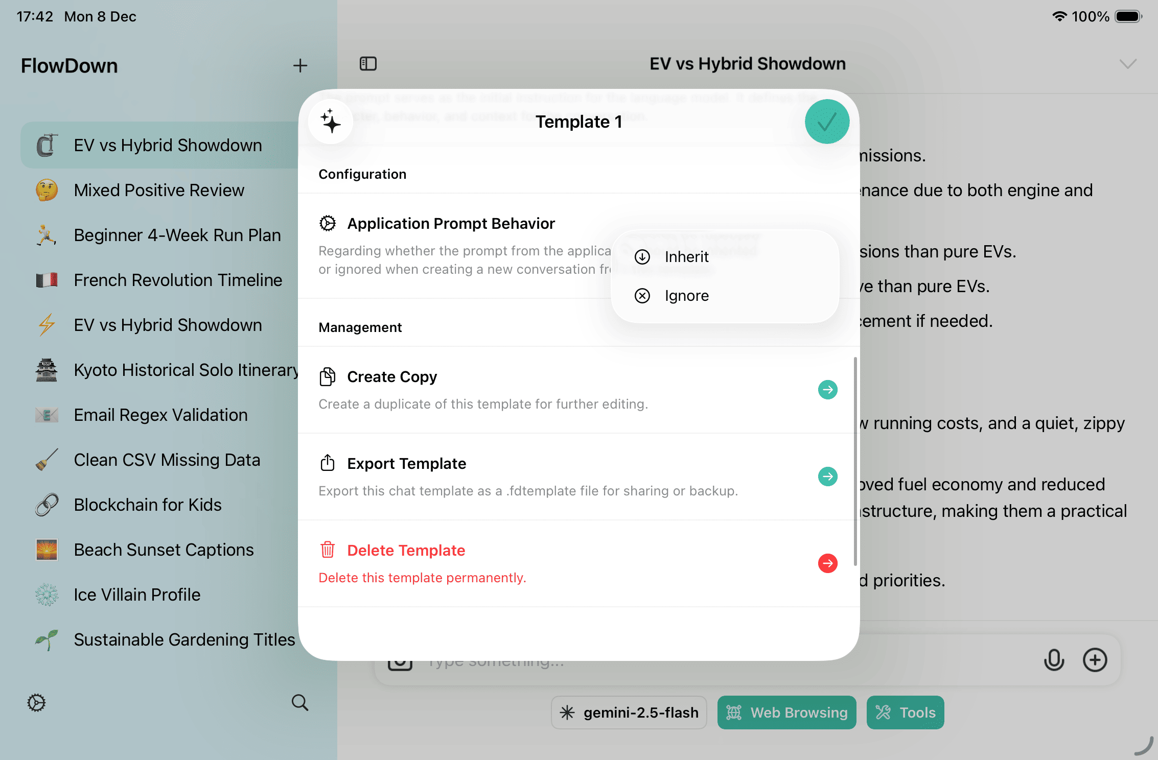 Template configuration and lifecycle